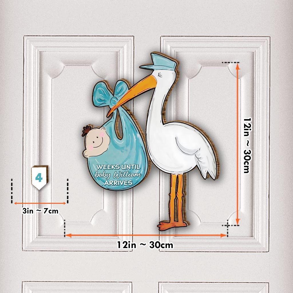 Baby Coming - Personalized Newborn Interchangeable Seasonal Wood Sign