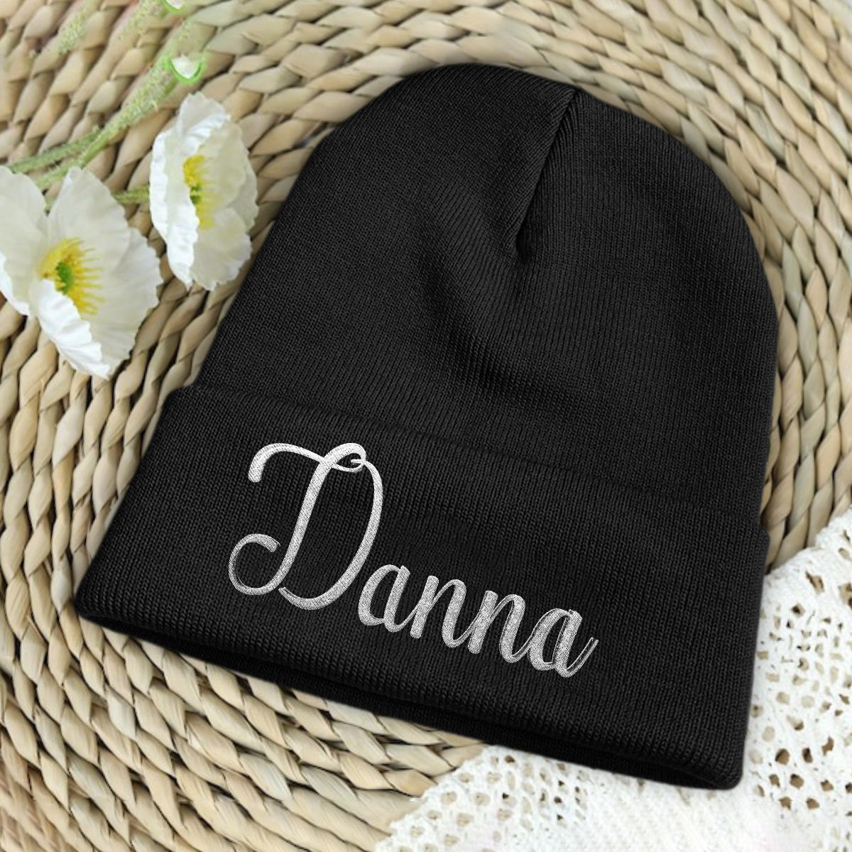 Bonnet brodé personnalisé pour frère/sœur
