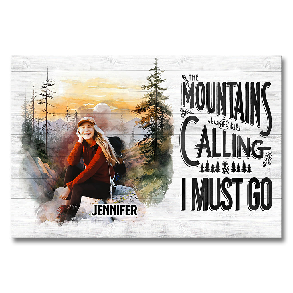 La montagne m'appelle - Toile et affiche de randonnée personnalisées