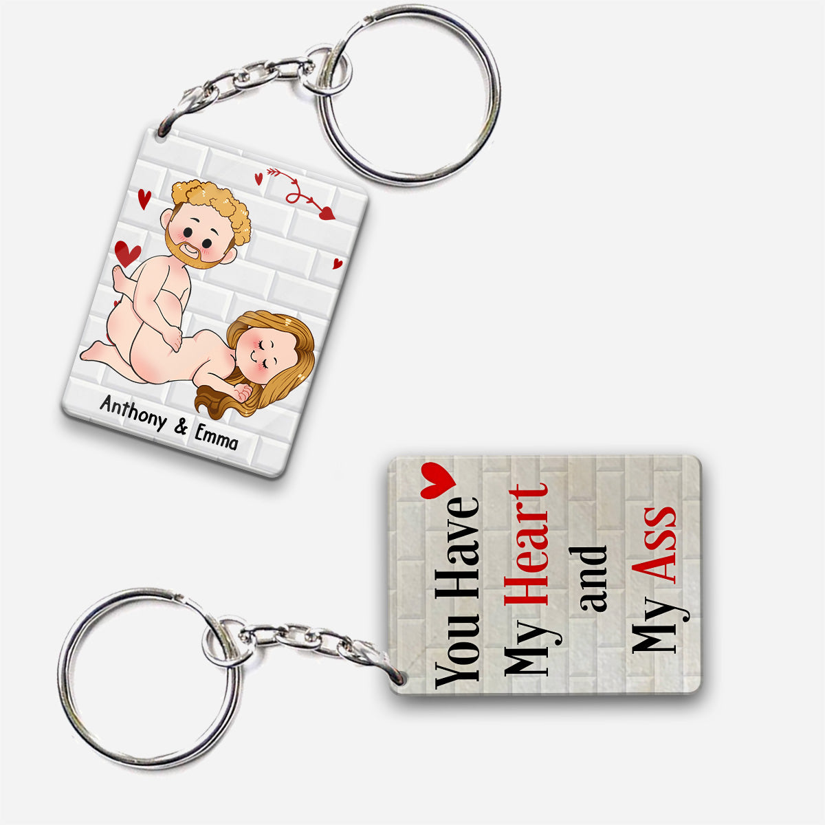I Just Want You To Be Happy - Couple gift for husband, wife, boyfriend, girlfriend - Personalized Keychain