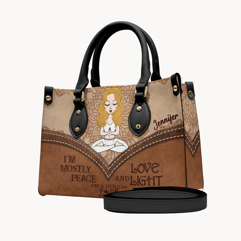 Je suis surtout la paix - Sac à main de yoga personnalisé en cuir