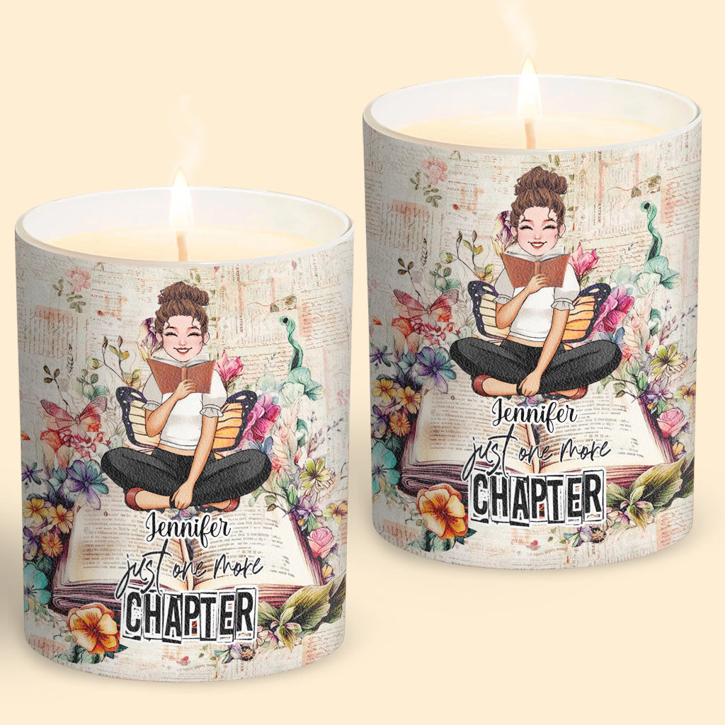 Juste un chapitre de plus - Bougie personnalisée en forme de livre avec couvercle en bois