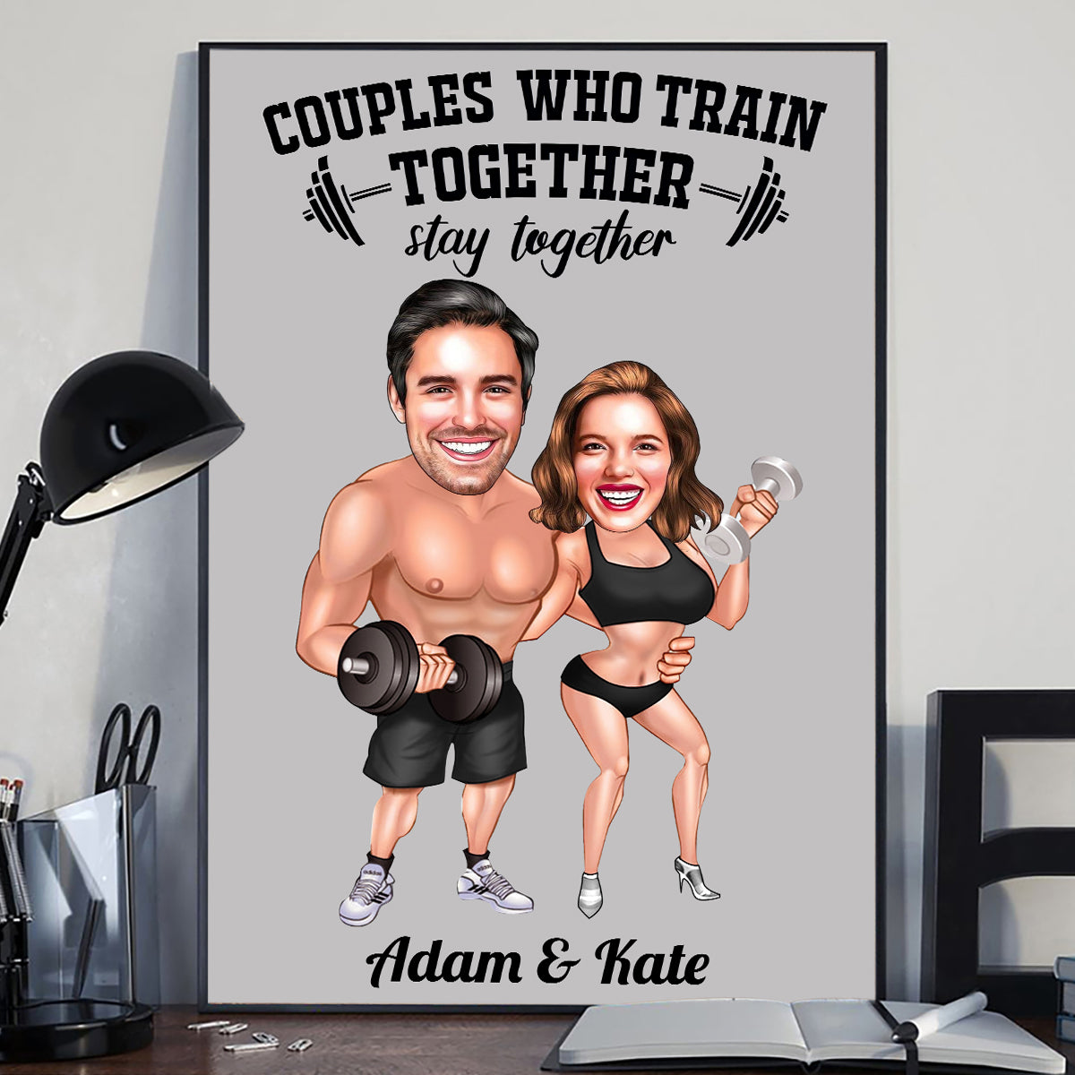 Couples qui s'entraînent ensemble - Toile et affiche de fitness personnalisées