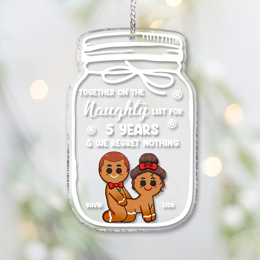 Together On The Naughty List For Years - Personalized Couple Ornament