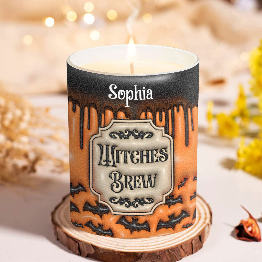 Witches Brew - Personalized Witch Candle With Wooden Lid