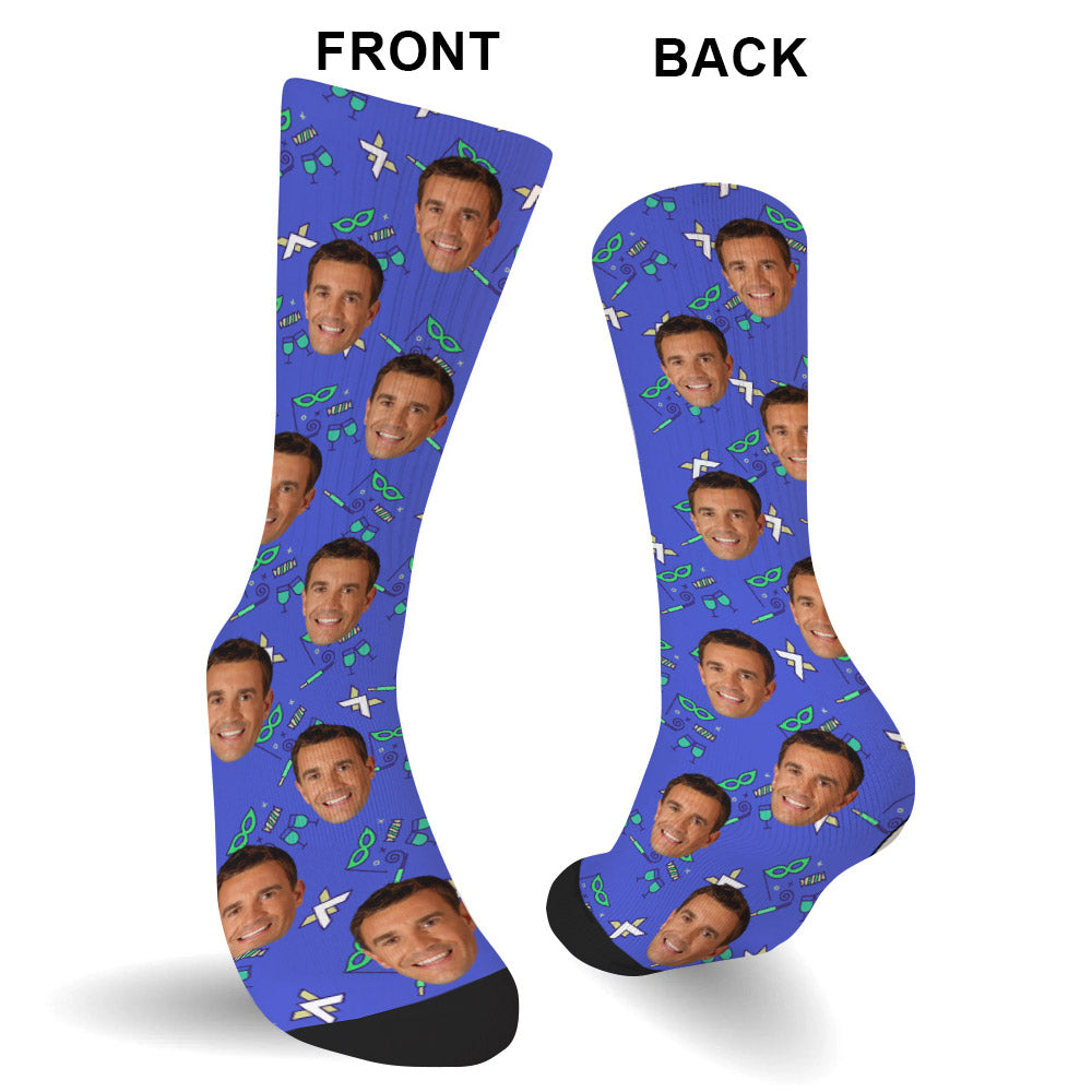 Chaussettes personnalisées pour oncle - Motifs de fête personnalisés