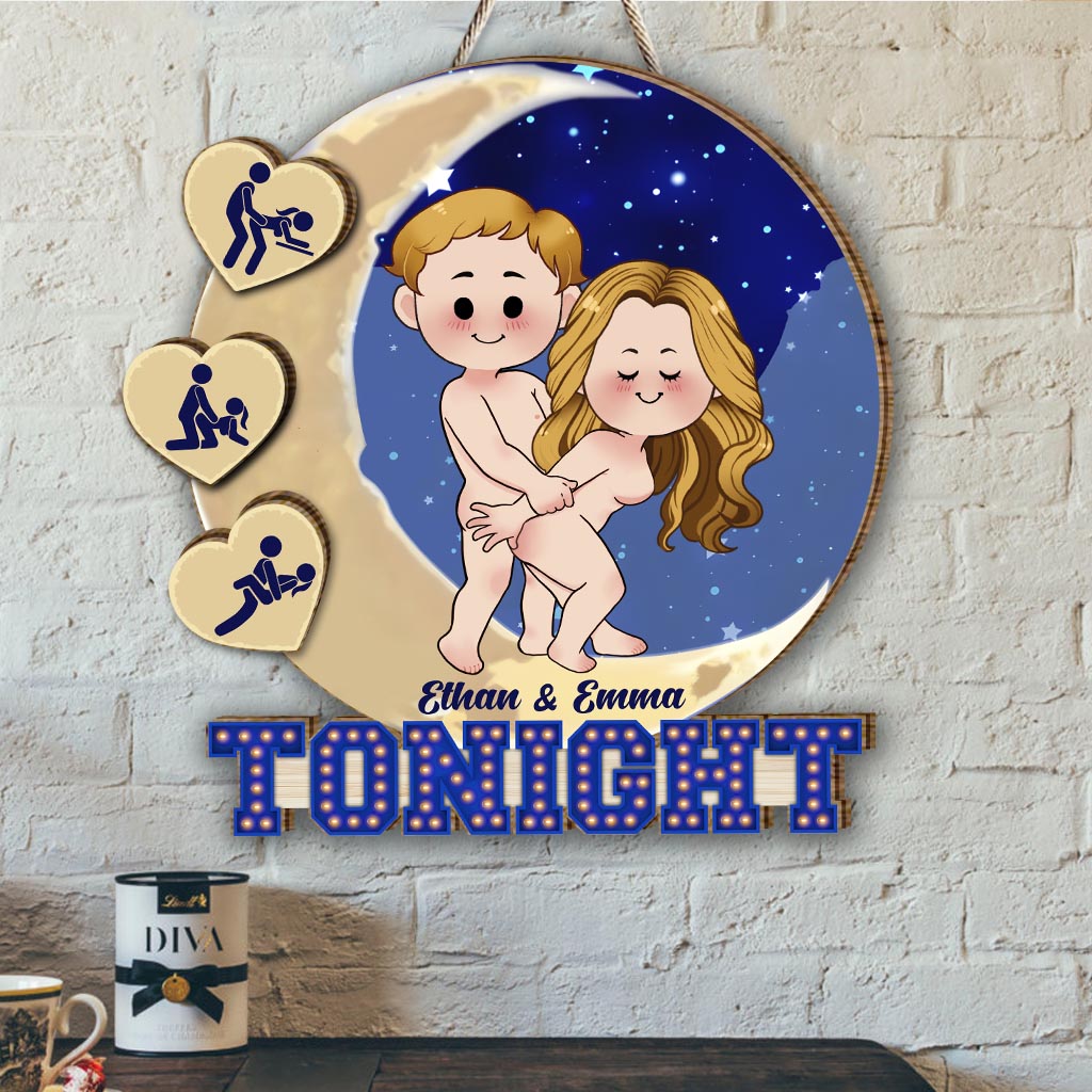 Tonight - Personalized Couple Interchangeable Seasonal Wood Sign