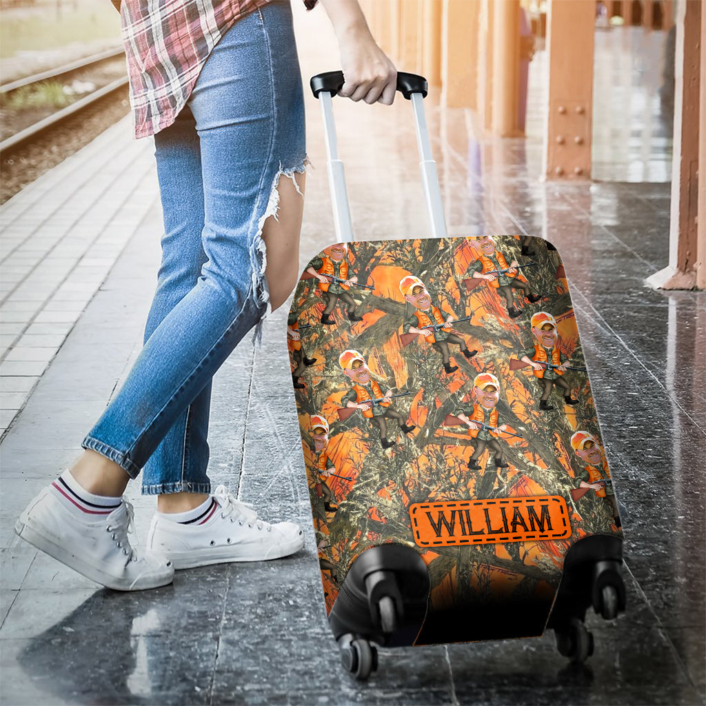 Photo Inserted Hunter - Personalized Hunting Luggage Cover