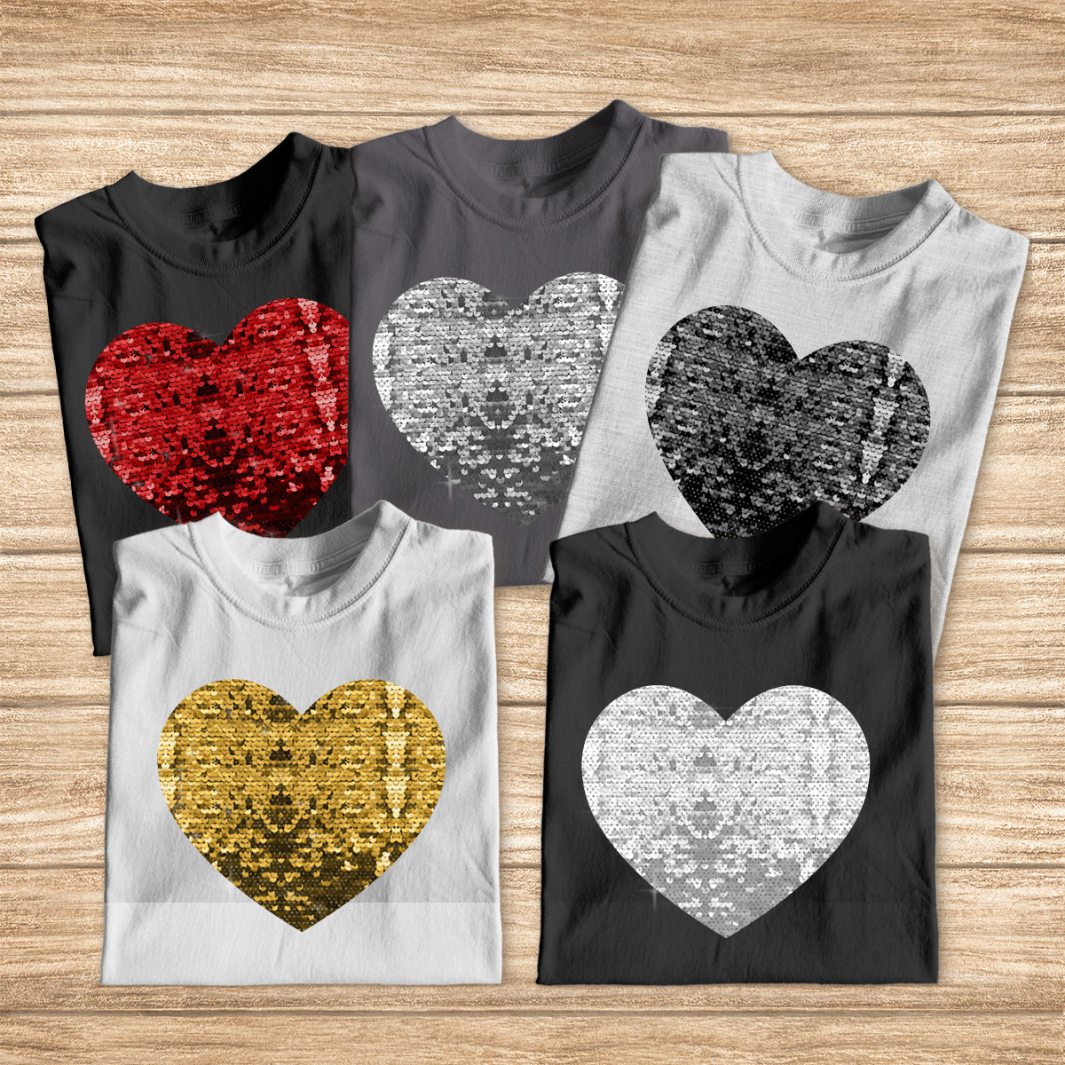 Für immer in meinem Herzen – Personalisiertes Foto von Hund & Katze – Geschenk für Hunde- und Katzenliebhaber – Pailletten-T-Shirt