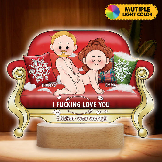 I Love You - Personalized Couple Shaped Plaque Light Base