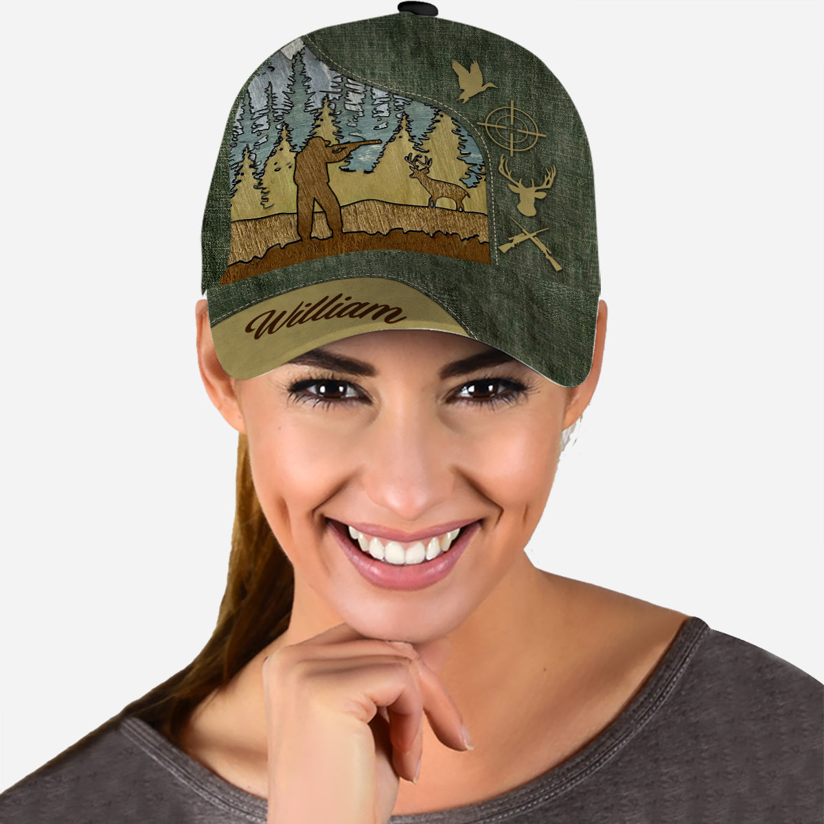 Waldlandschaft - Personalisierte Jagd-Klassiker-Kappe