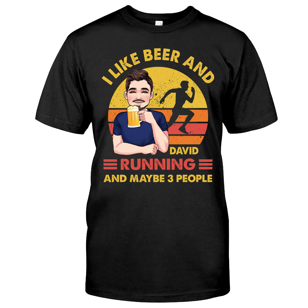 Ich mag Bier und Laufen – personalisiertes Lauf-T-Shirt und Hoodie