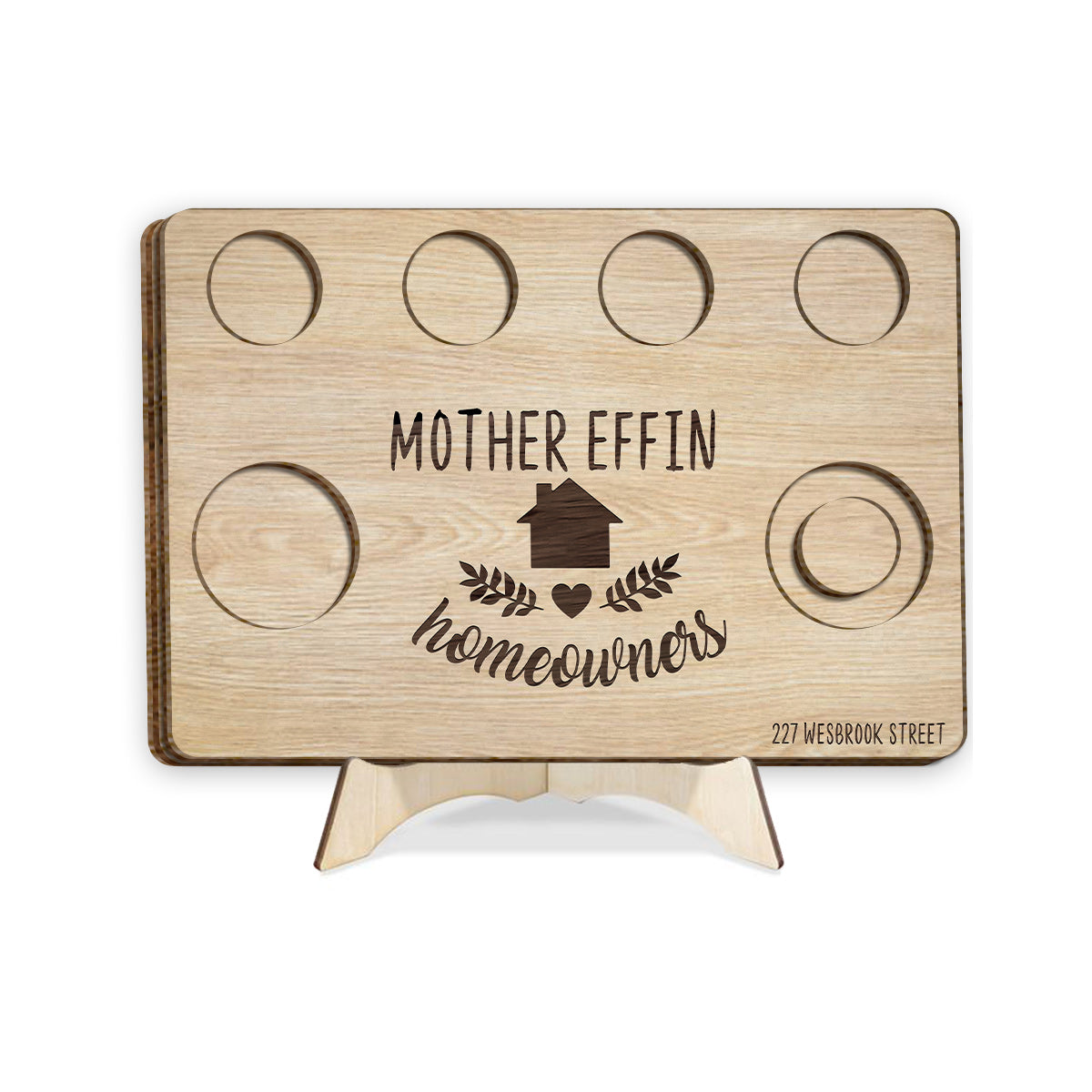 Plaque en bois personnalisée « Mère Effin Houseowner » (2 couches)