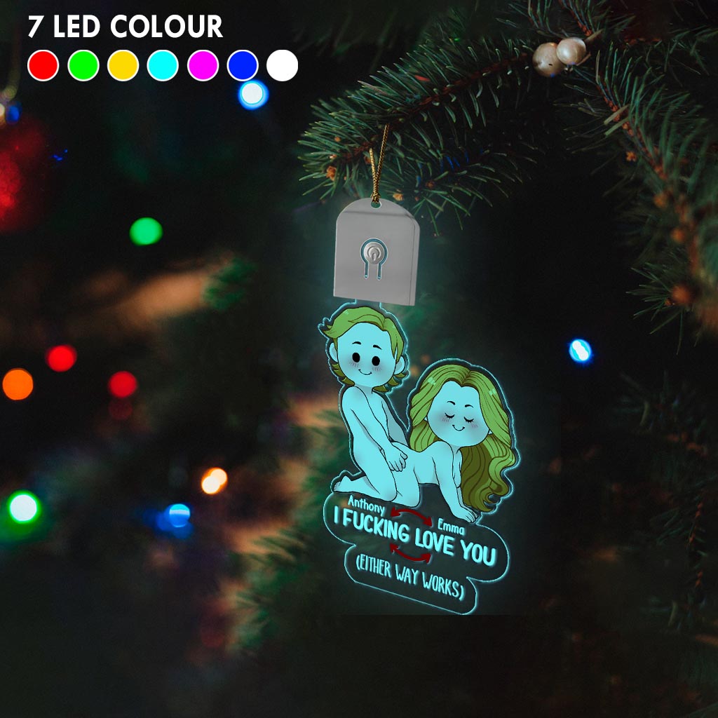 I Love You - Personalized Couple Shaped Led Acrylic Ornament