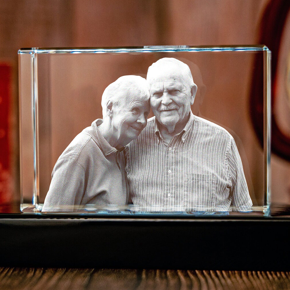 Custom Photo - Personalized Memorial Laser Engraving 3D Cuboid Shaped Crystal Lamp