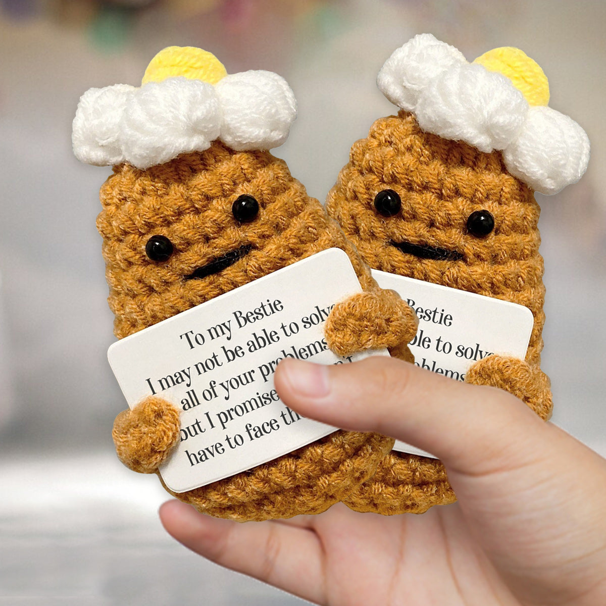 Positive Potato – Geschenk für Freunde – Personalisierte handgestrickte Figur