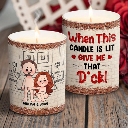 When This Candle Is Lid - Personalized Couple Candle With Wooden Lid