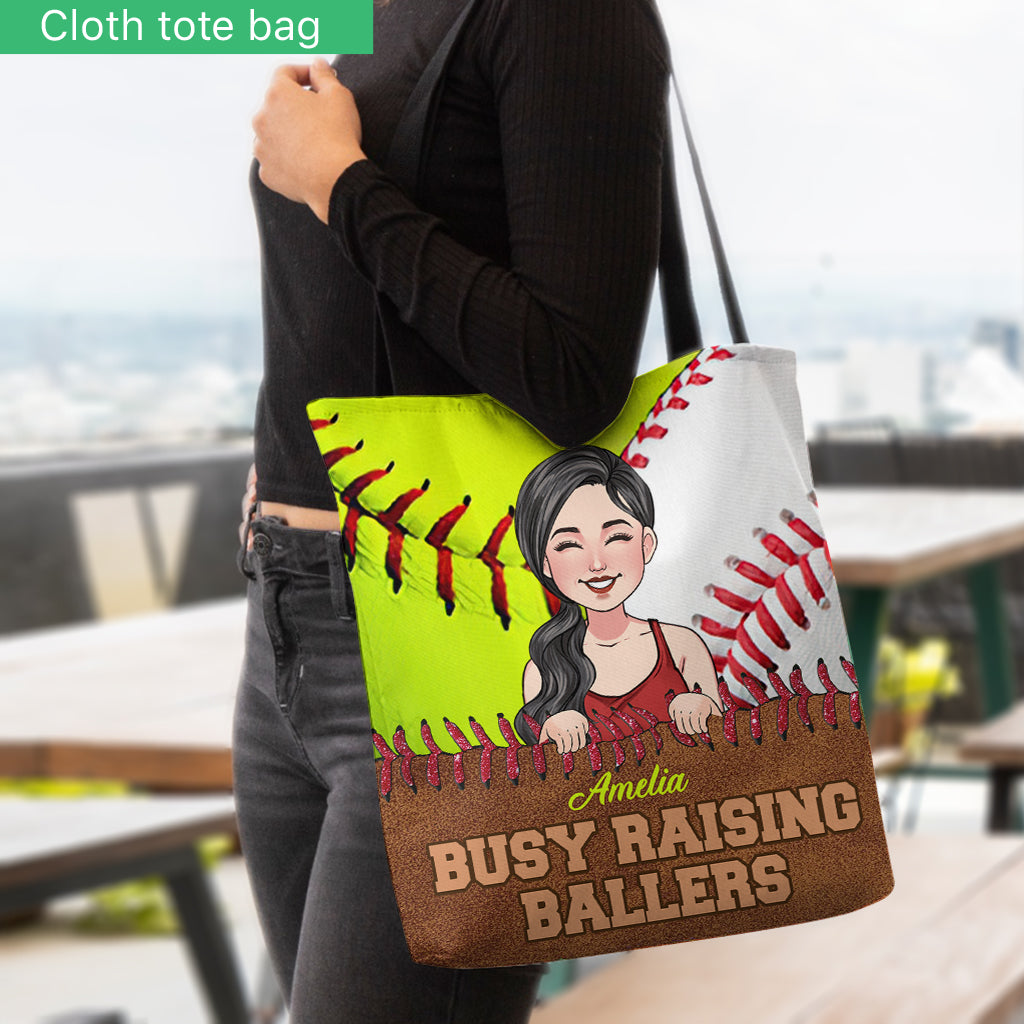 Sac fourre-tout de softball personnalisé « Love Softball »
