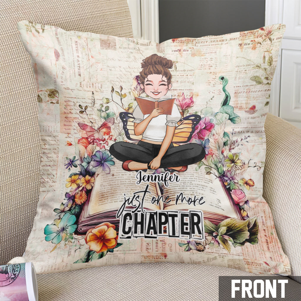 Juste un chapitre de plus - Coussin décoratif personnalisé en forme de livre