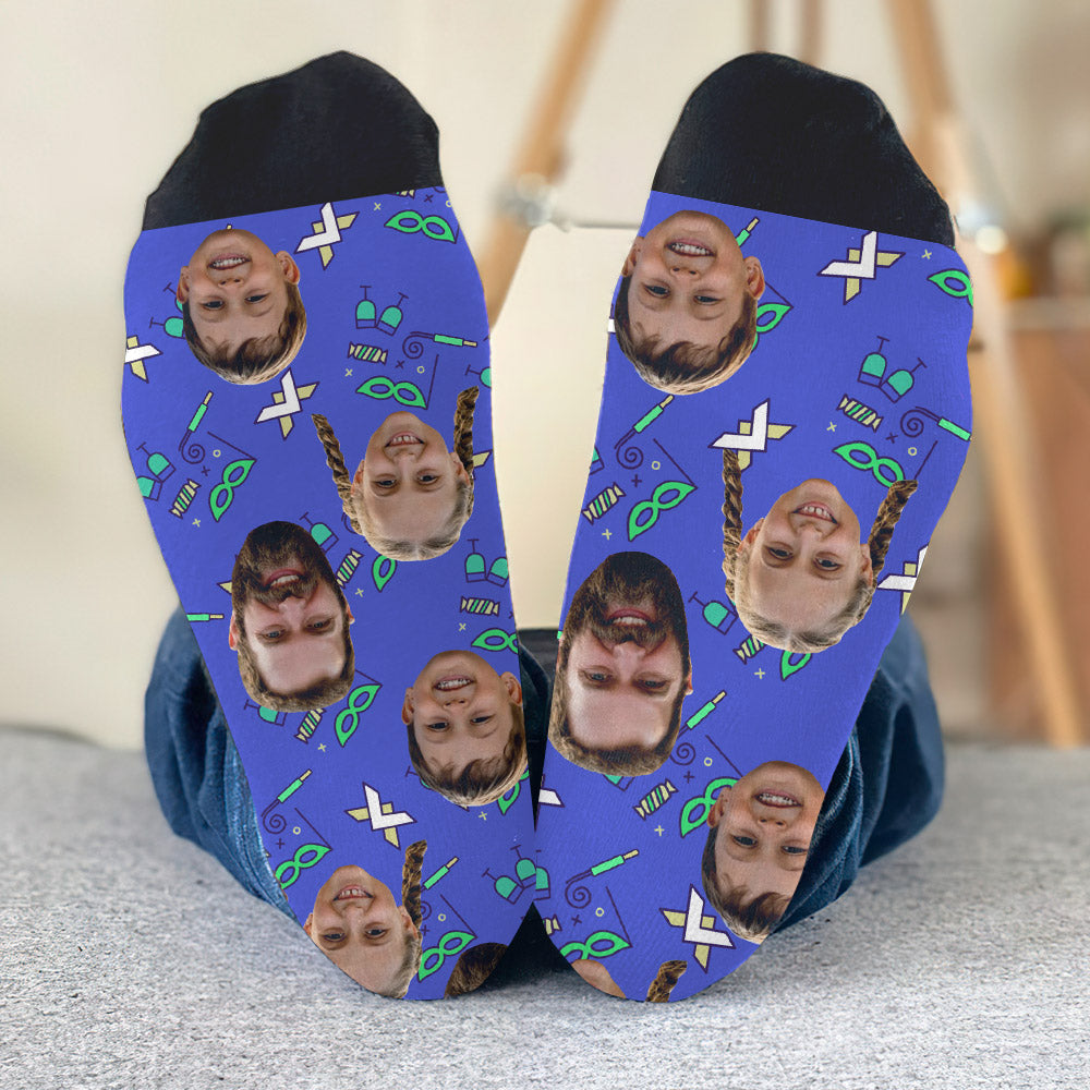 Chaussettes personnalisées pour beau-père - Motifs de fête personnalisés