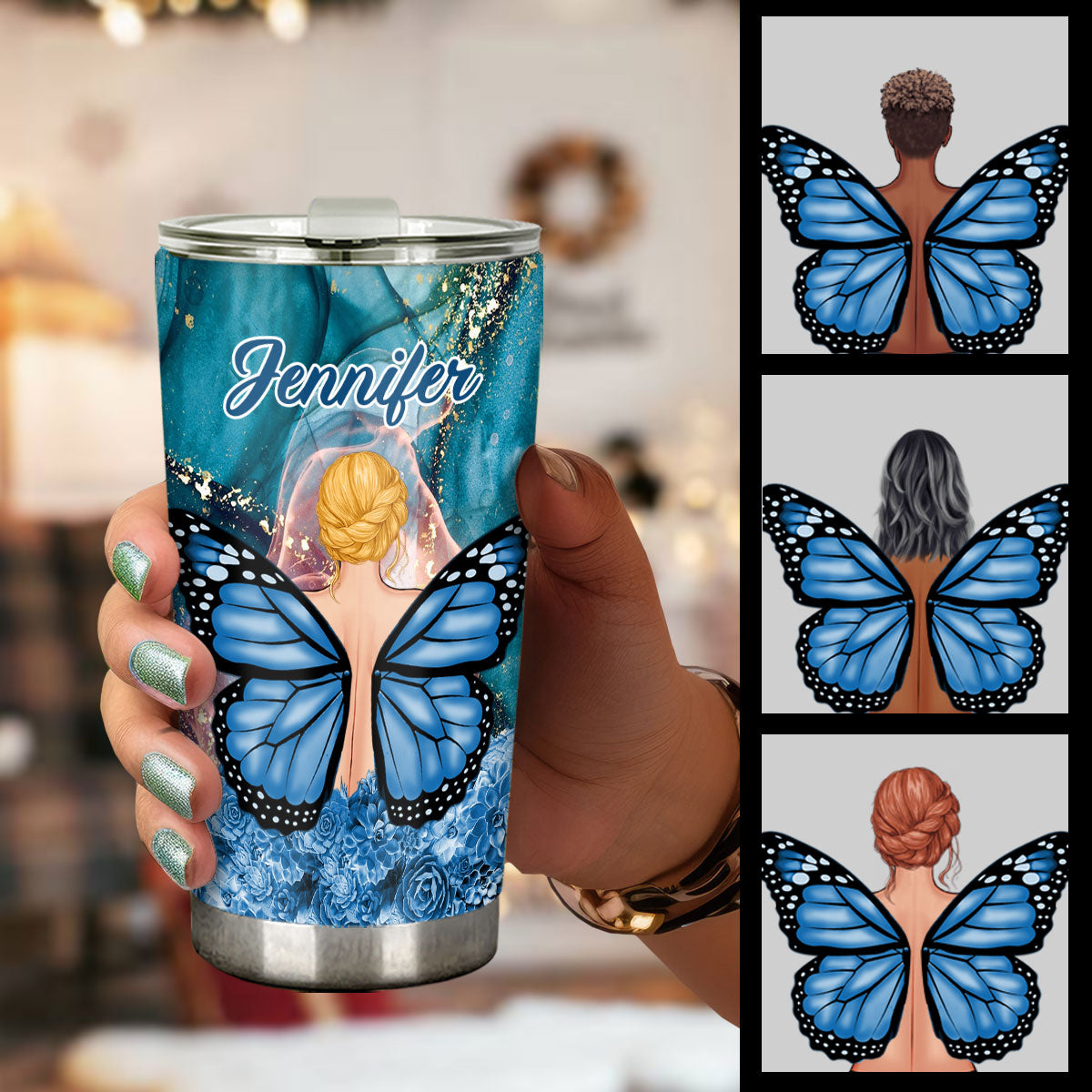 Dreamy Girl - Personalisierter Schmetterlingsbecher