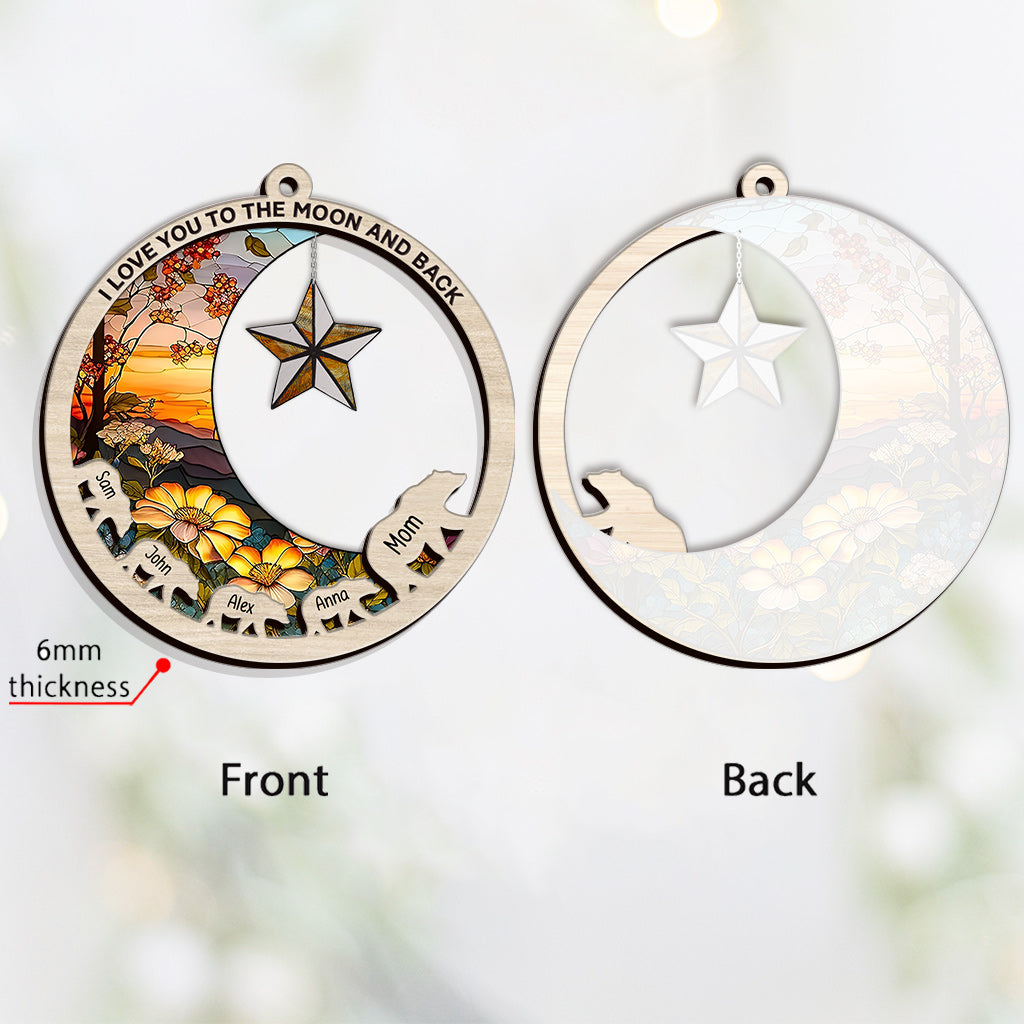 I Love You To The Moon And Back - Gift for mom - Personalized Layers Mix Ornament