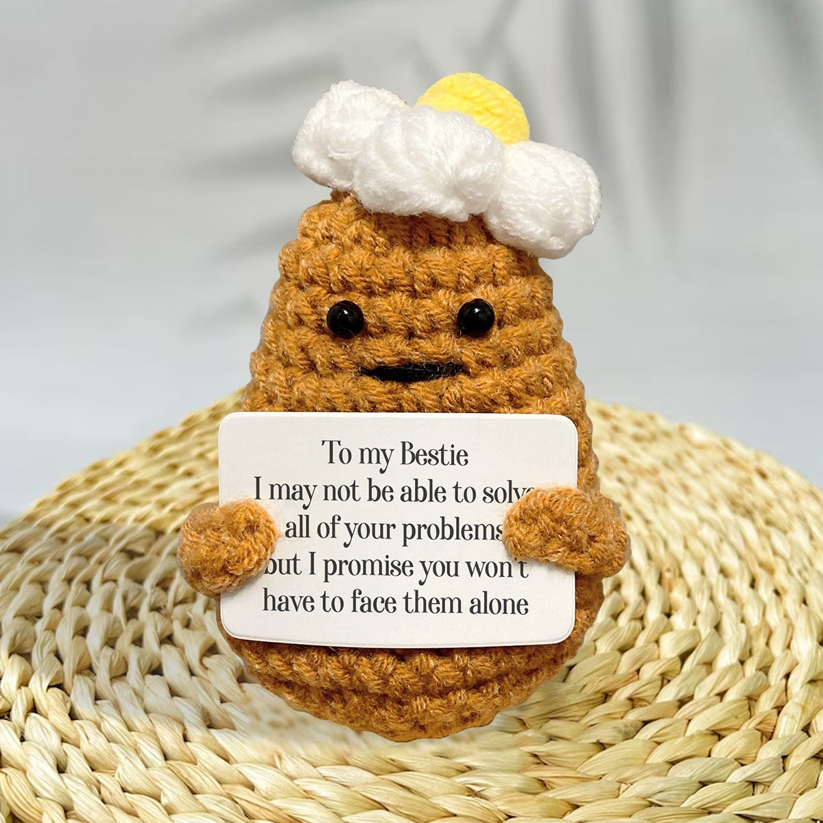 Positive Potato – Geschenk für Freunde – Personalisierte handgestrickte Figur