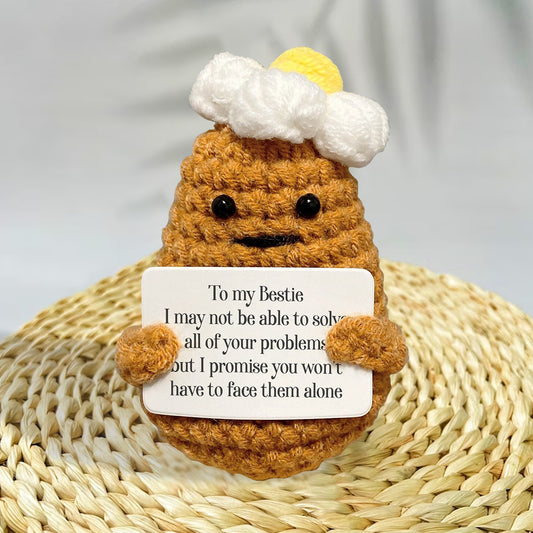 Positive Potato - Cadeau pour un ami - Figurine tricotée à la main personnalisée