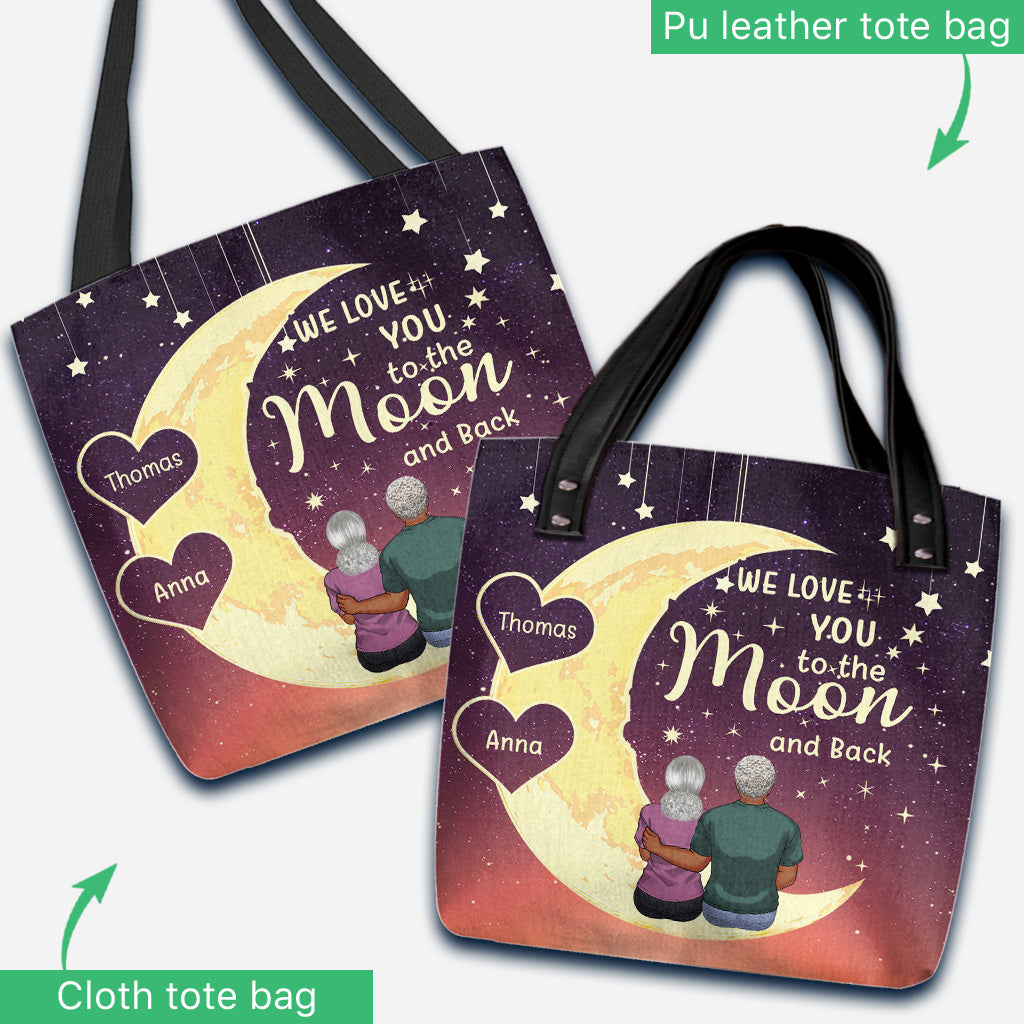 Bis zum Mond und zurück – Geschenk für Oma, Mutter, Tochter, Enkelin – Personalisierte Tragetasche