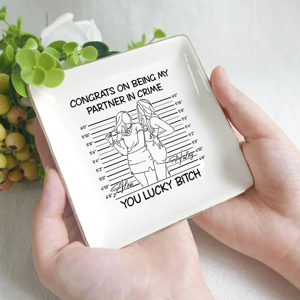 Herzlichen Glückwunsch, dass du mein Komplize bist! – Geschenk für eine Freundin – Personalisierte Schmuckschale
