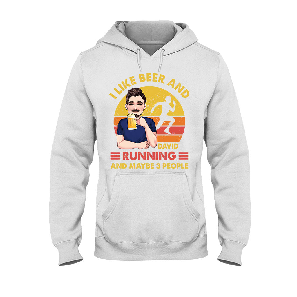 Ich mag Bier und Laufen – personalisiertes Lauf-T-Shirt und Hoodie