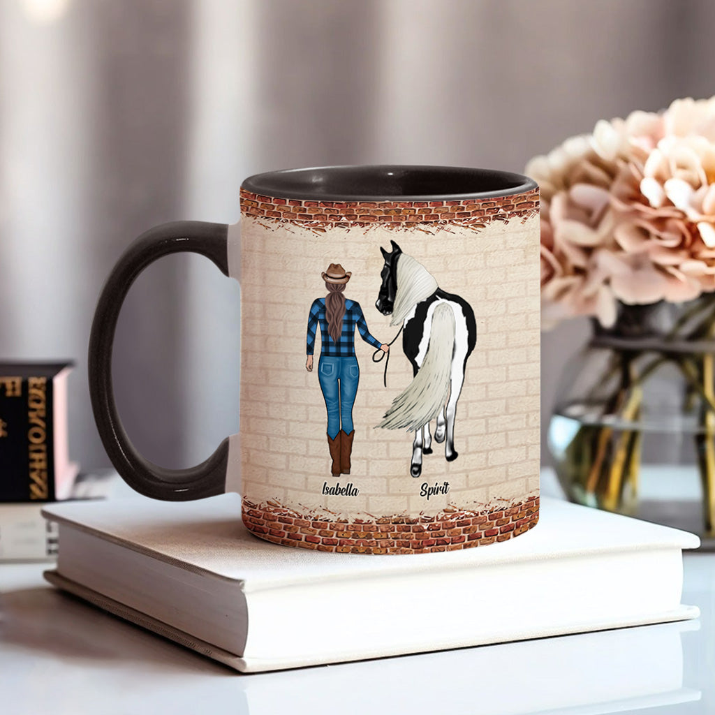 Mug personnalisé « Juste une fille qui aime les chevaux » avec motif cheval