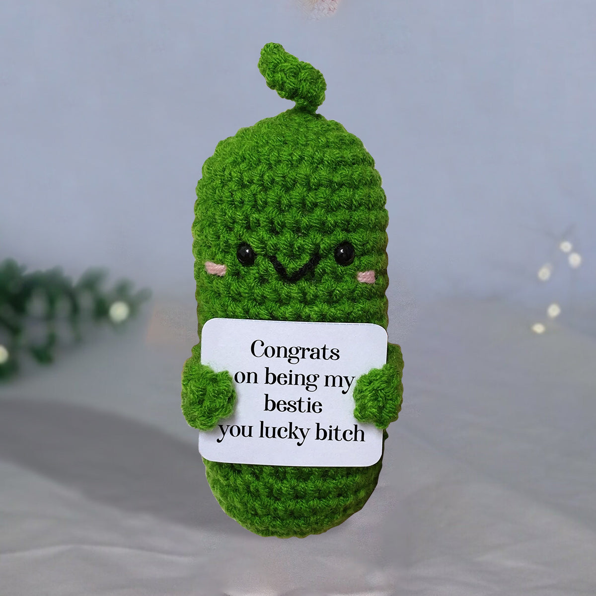 Félicitations pour être ma meilleure amie ! - Cadeau pour une amie - Figurine tricotée à la main personnalisée