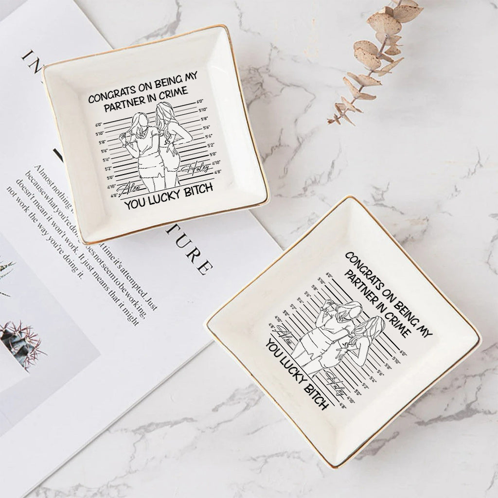 Herzlichen Glückwunsch, dass du mein Komplize bist! – Geschenk für eine Freundin – Personalisierte Schmuckschale