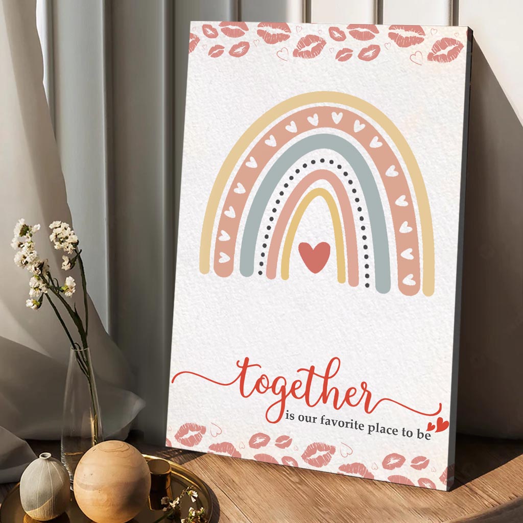Together Is Our Favorite Place To Be - Personalized Couple Canvas And Poster