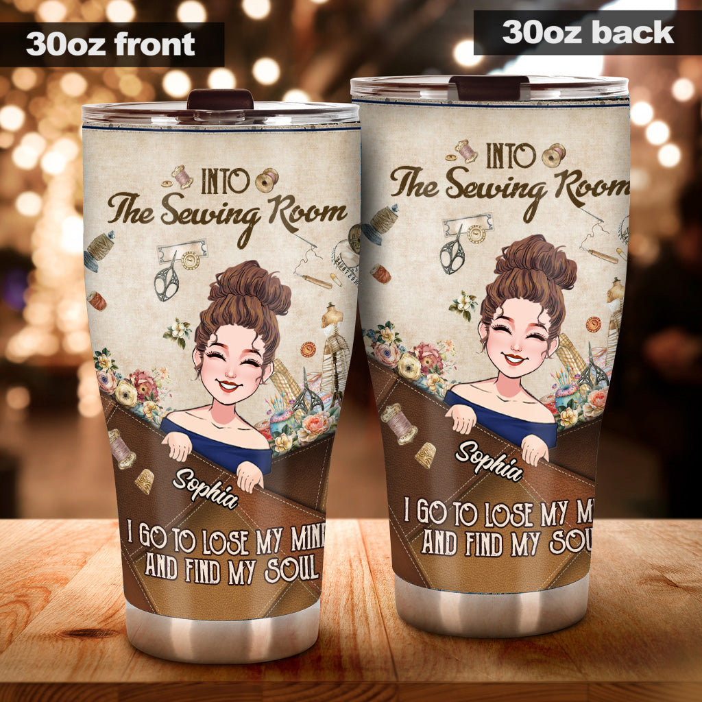 And Into The Sewing Room I Go - Personalized Sewing Tumbler