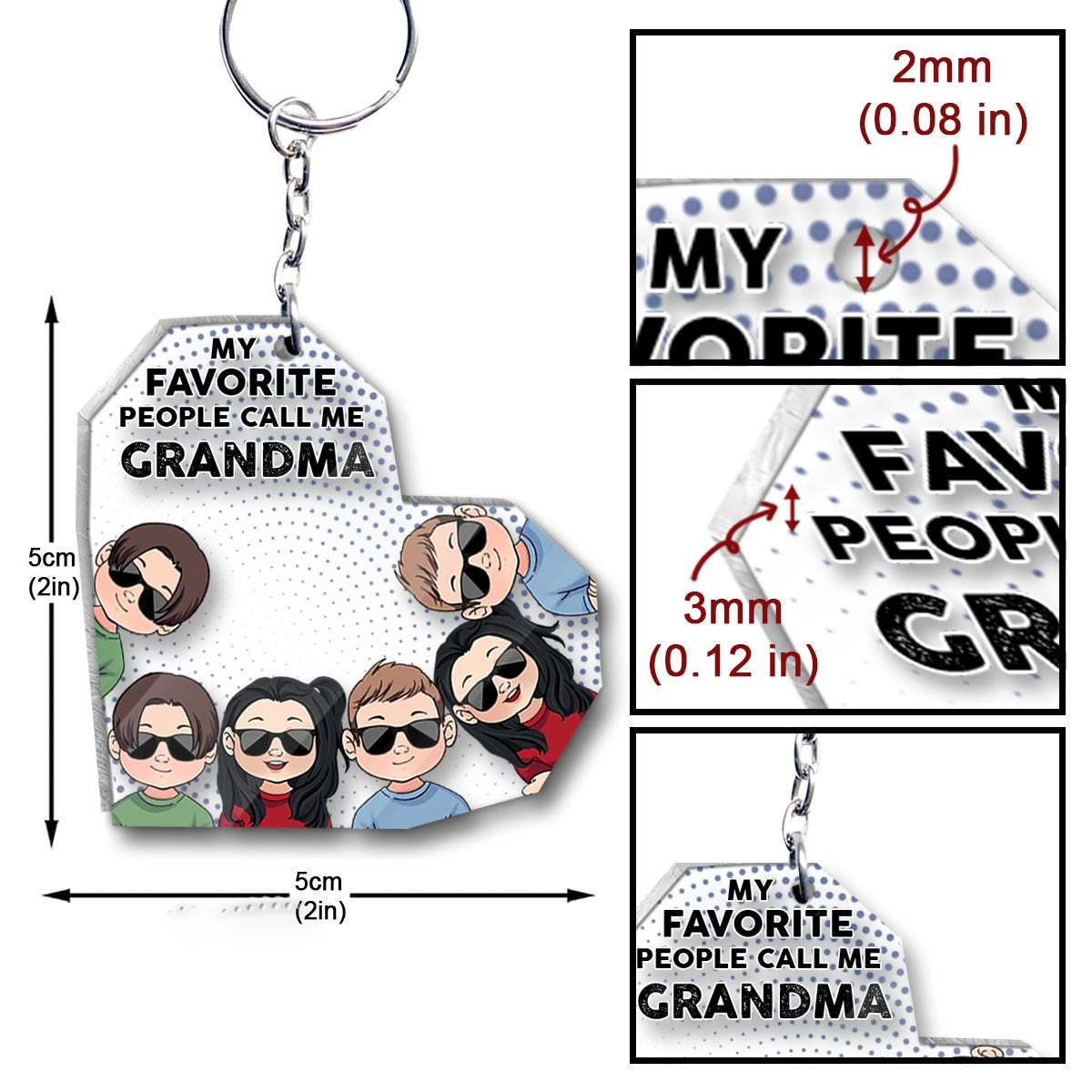 Meine Lieblingsmenschen – Geschenk für Opa, Papa, Mama, Oma, Onkel, Tante, Bruder, Schwester – Personalisierter Schlüsselanhänger