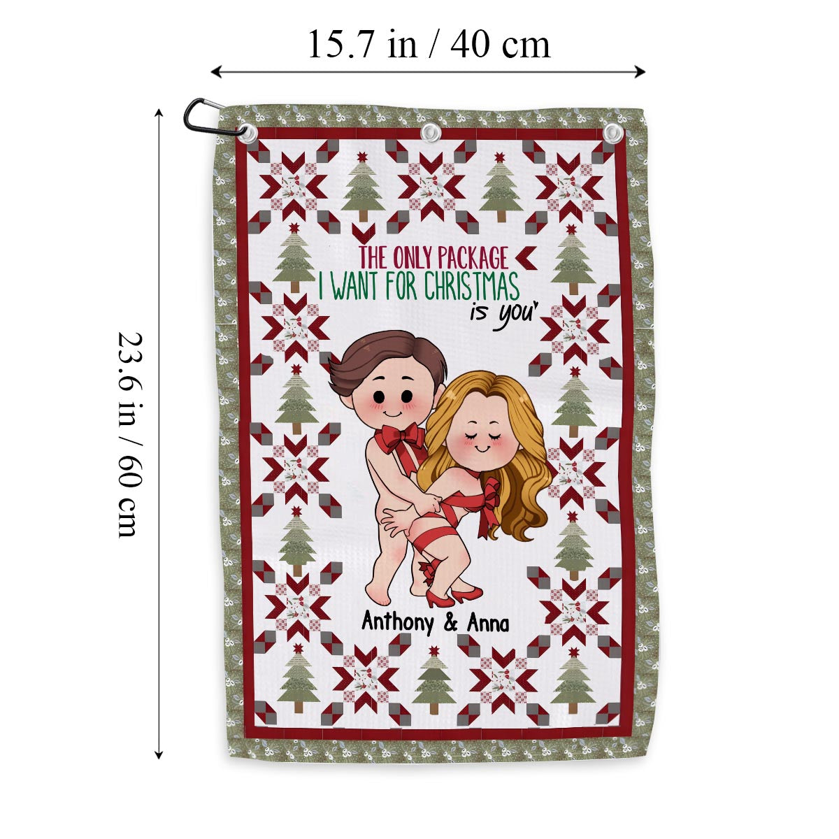 The Only Package I Want For Christmas Is You - Personalized Couple Golf Towel