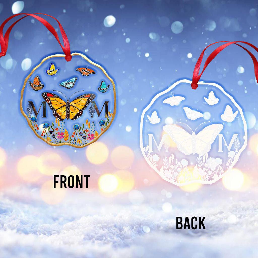 Butterfly Mother - Personalized Mother Transparent Ornament