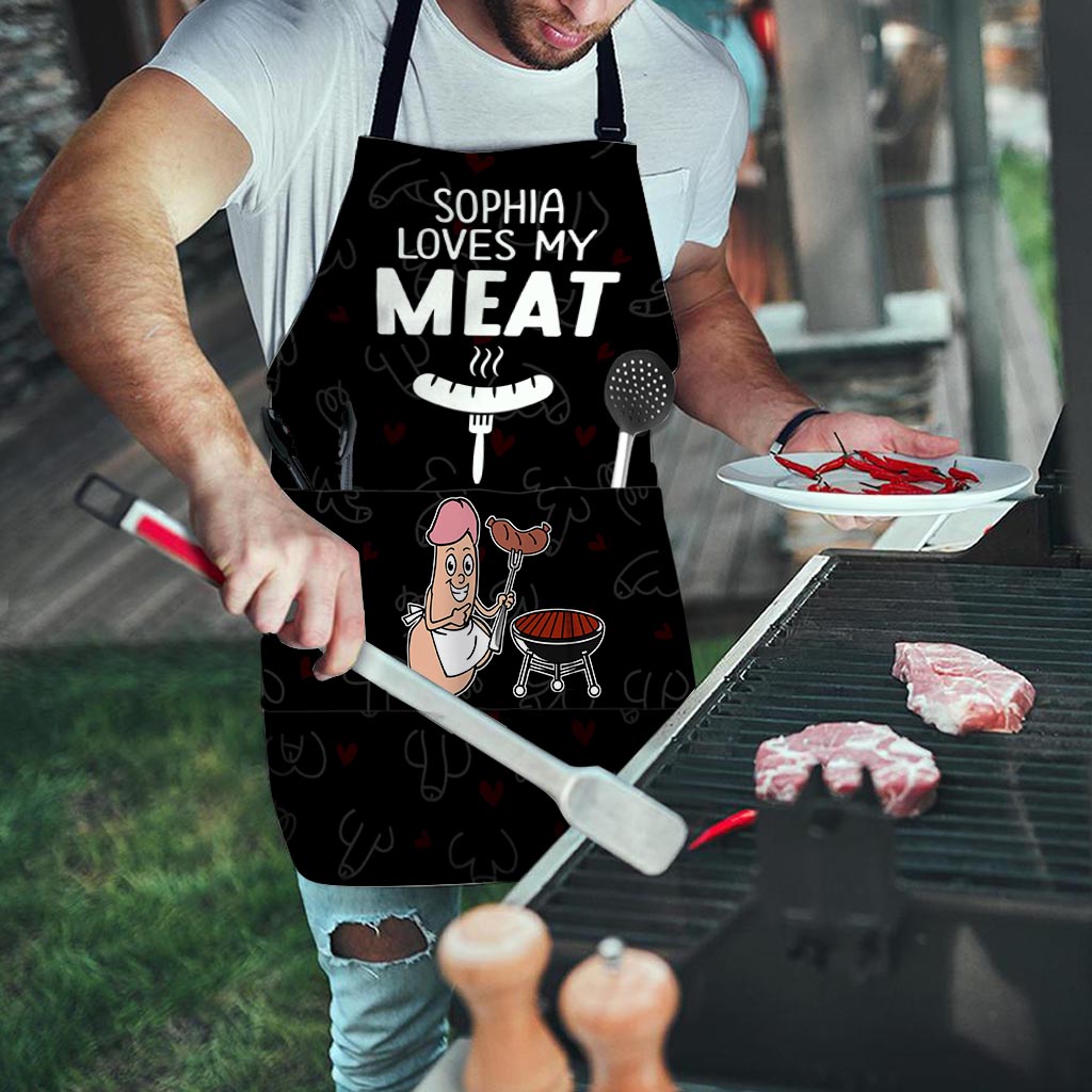 My Wife Loves My Meat - Personalized Couple Apron