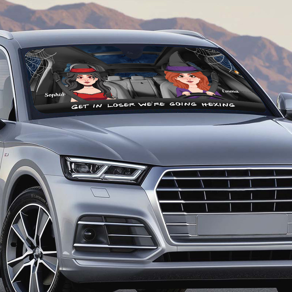 Get In Loser - Personalized Witch Car Sunshade