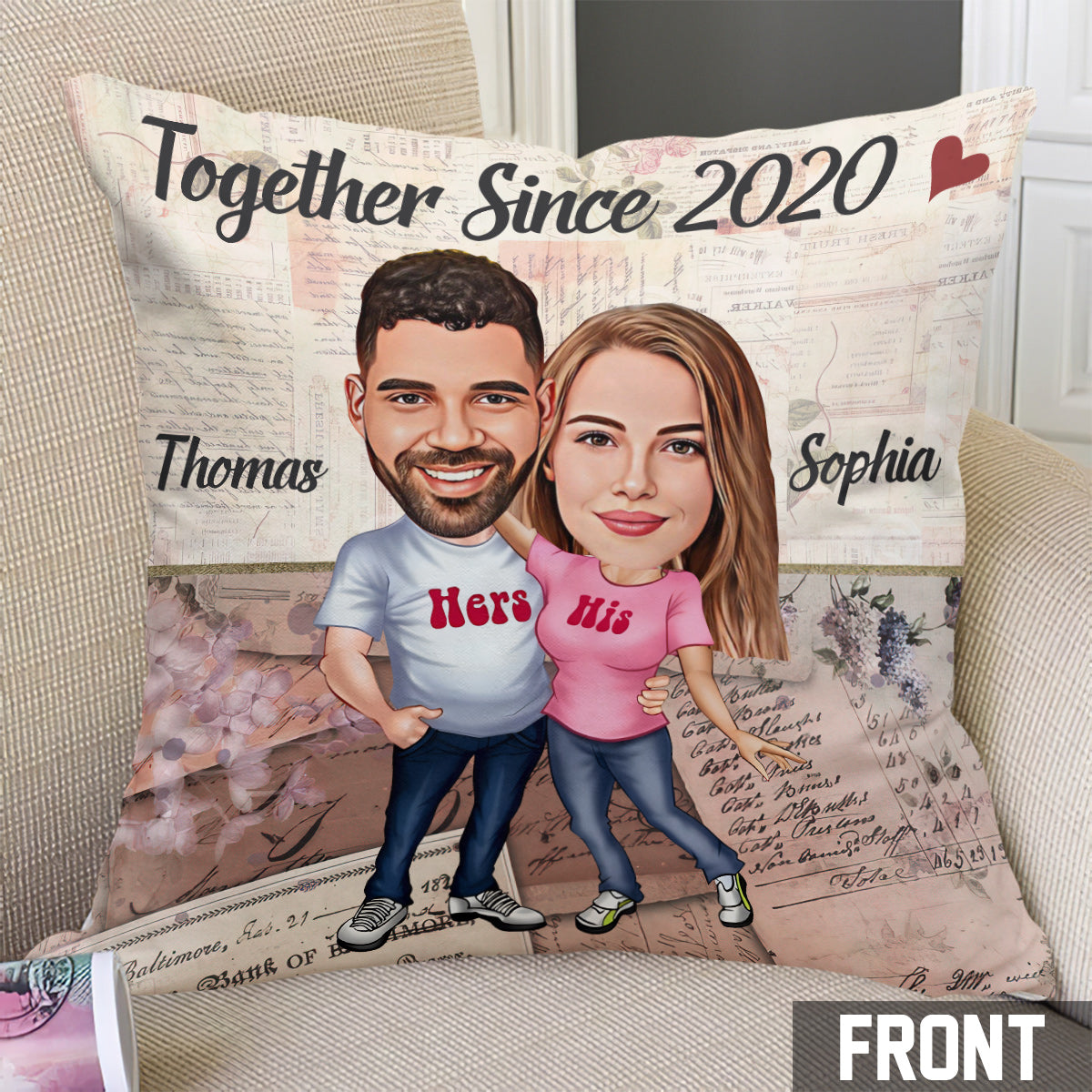 Together Since - Personalized Couple Throw Pillow