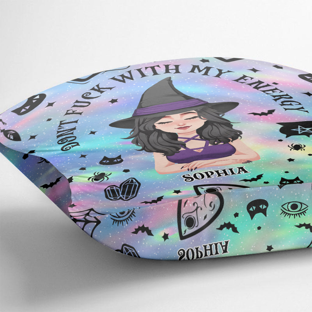 Don't F With My Energy - Personalized Witch Throw Pillow