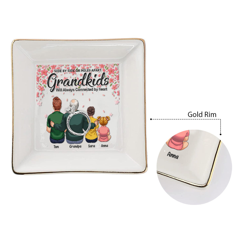 Side By Side - Gift for grandma, grandpa - Personalized Jewelry Dish