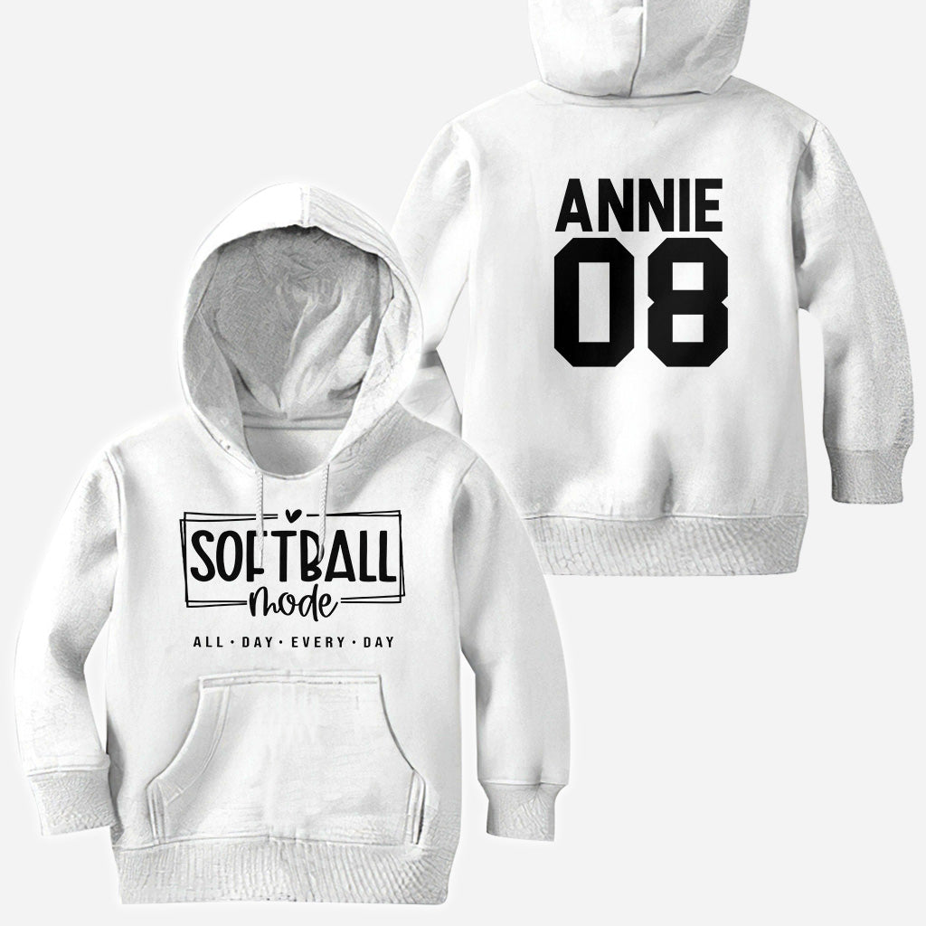 Softball-Modus den ganzen Tag - Personalisiertes Softball-Shirt