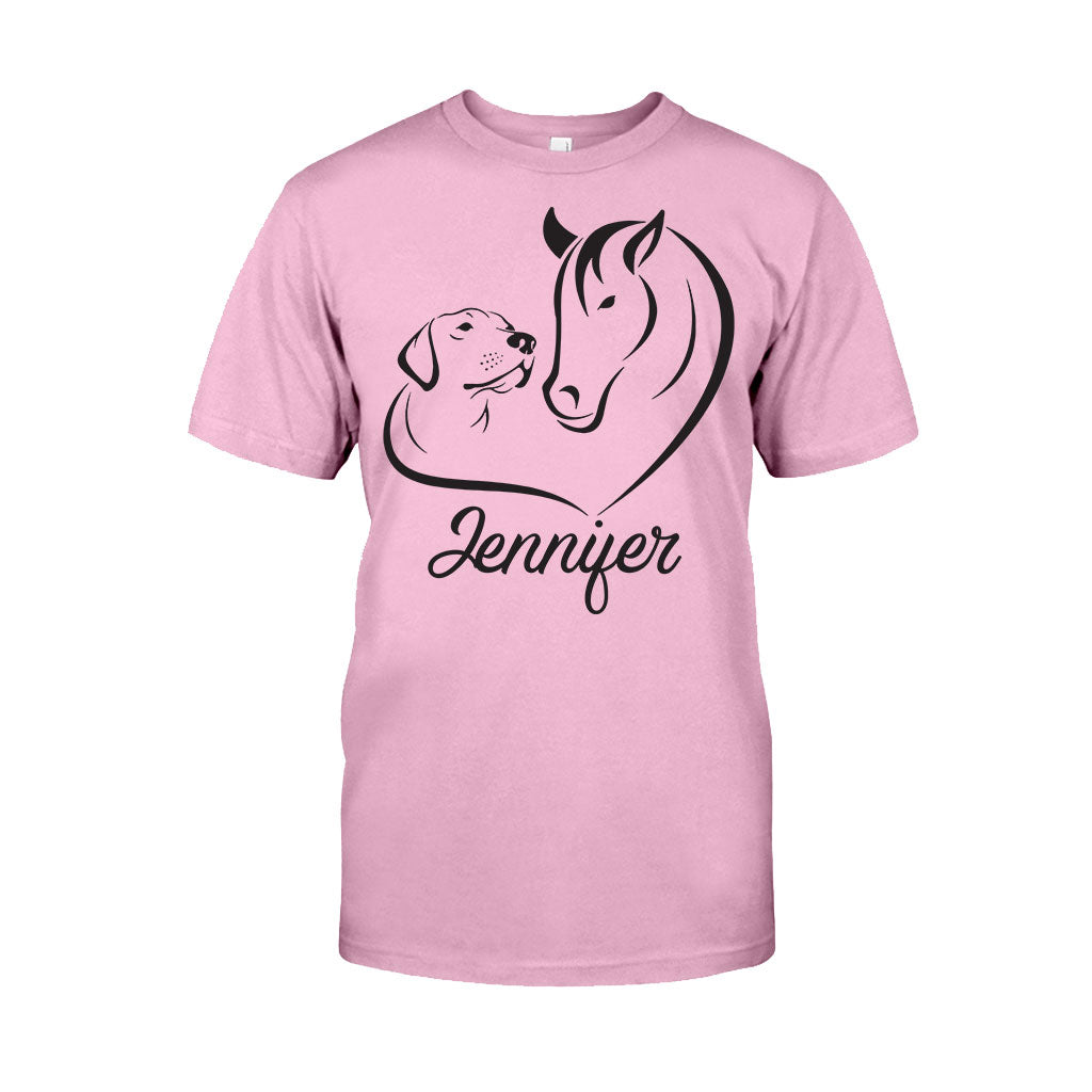 Horse And Dog - Personalized Horse T-shirt And Hoodie