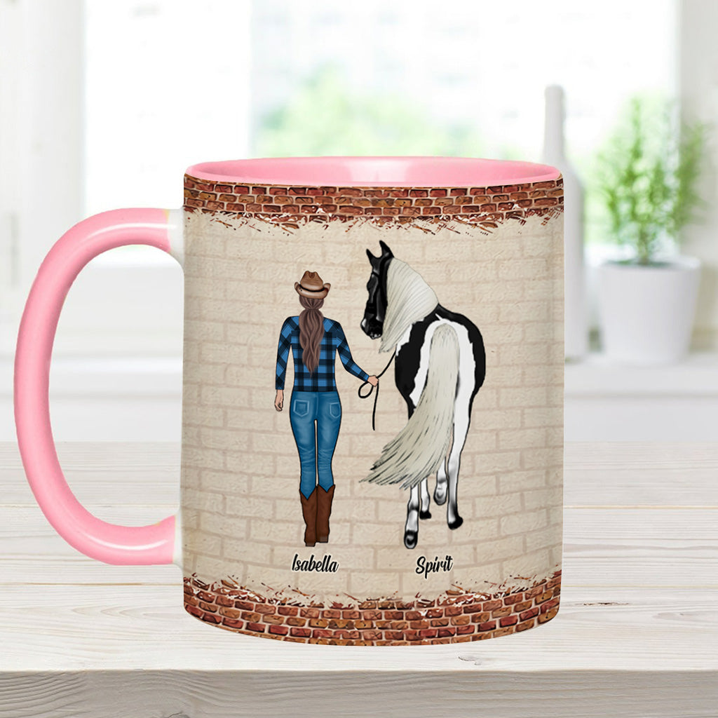 Mug personnalisé « Juste une fille qui aime les chevaux » avec motif cheval