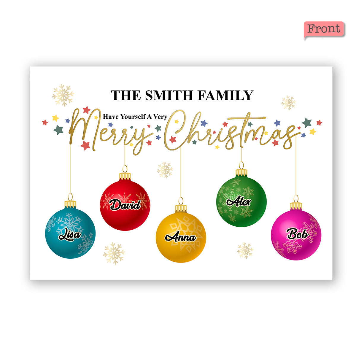 Carte de Noël familiale - Carte de vœux familiale personnalisée