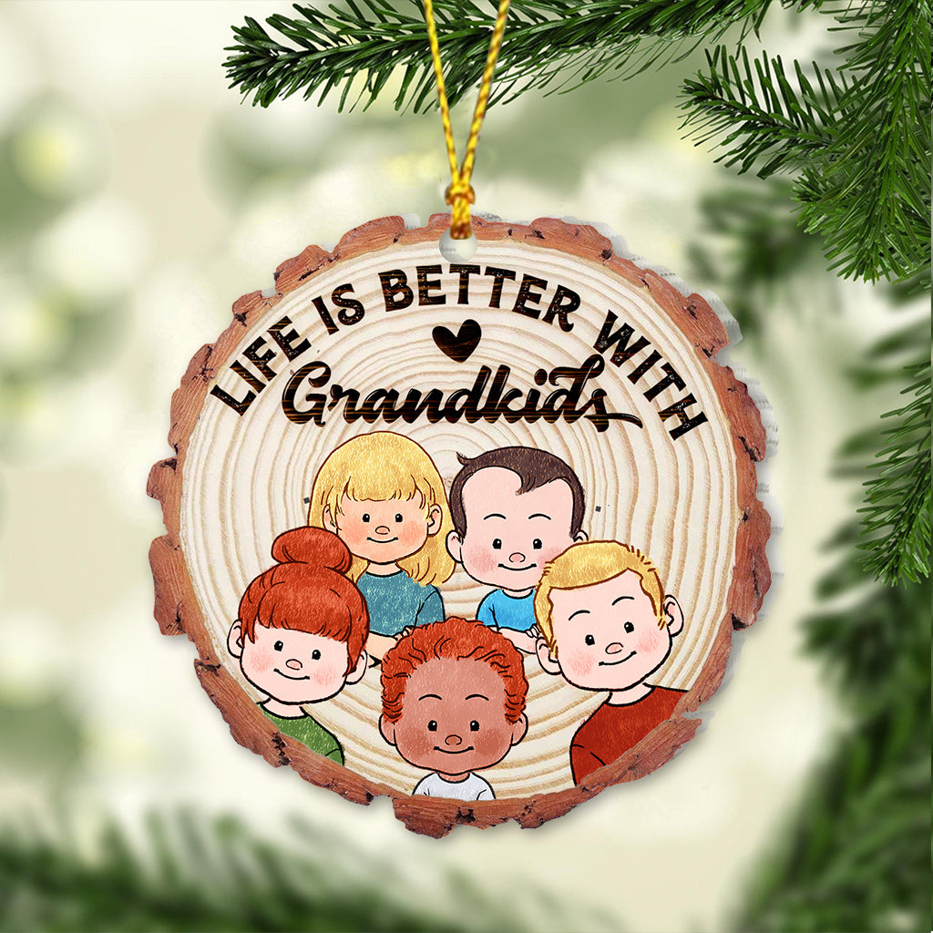 Life Is Better With Grandkids - Gift for grandma, grandpa - Personalized Ornament