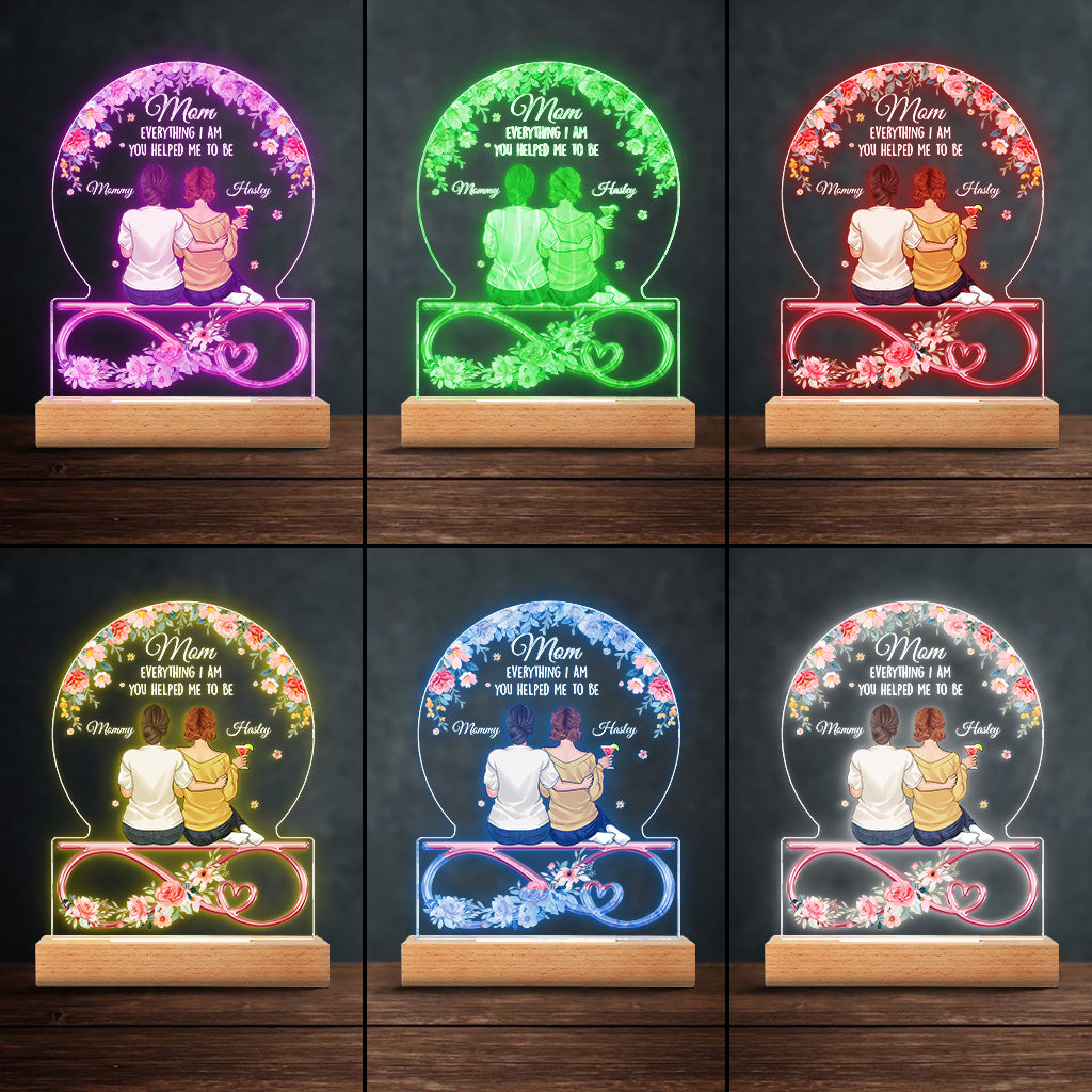 You Helped Me To Be - Personalized Mother Shaped Plaque Light Base